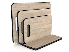 Комплект набор разделочных досок с подставкой для нарезки продуктов,3 шт, Дуб Уайт-Ривер песочно-бежевый