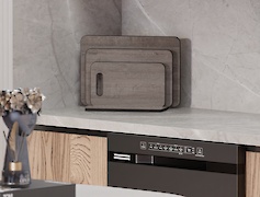 Комплект набор разделочных досок с подставкой для нарезки продуктов,3 шт, Дуб Уайт-Ривер коричневый