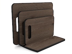 Комплект набор разделочных досок с подставкой для нарезки продуктов,3 шт, Дуб Давос трюфель