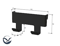 Двойной крючок для мангалу, графит