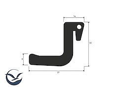 Плоский крючок для мангалу, графіт