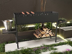 Мангал розбірний 1200 мм на 18 шампурів, чорний