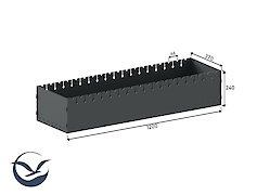 Мангал розбірний 1200 мм на 18 шампурів, чорний