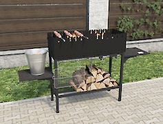 Мангал розбірний 900 мм на 12 шампурів, чорний