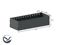 Мангал розбірний 900 мм на 12 шампурів, чорний