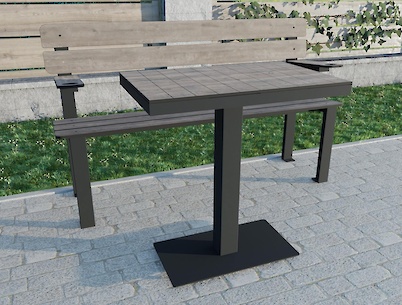 Уличная металлическая опора (нога) VT-17, черный