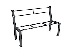 Каркас лави зі спинкою металевий, 1500мм, графіт