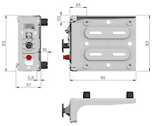 Навіс меблевий регульований Italiana Ferramenta Libra H11 під запресовування для планки лівий