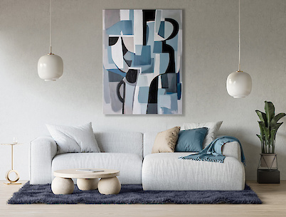 Картина ''Абстракція блакитна'' з ультрафіолетовим друком на ДСП