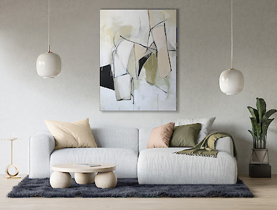 Картина ''Абстракція фісташка'' з ультрафіолетовим друком на ДСП