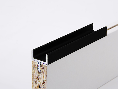 Врезной торцевой профиль ручка Н1 алюминиевый L=5950мм черный матовый для плиты 18мм