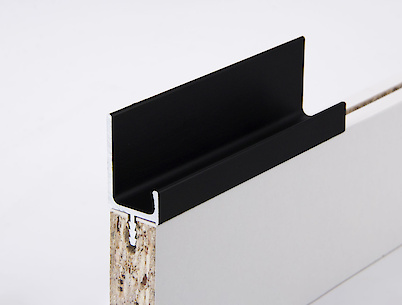 Врезной торцевой профиль ручка Н2 алюминиевый L=5950мм черный матовый для плиты 18мм