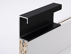 Врізний торцевий профіль ручка Н3 алюмінієвий L=5950мм чорний матовий для плити 18мм
