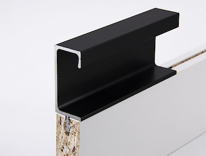 Врезной торцевой профиль ручка Н3 алюминиевый  L=5950мм черный матовый для плиты 18мм