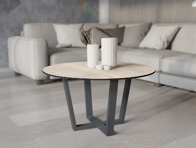 Металлическая опора для круглого стола VT-9У D600 (50х25), графит