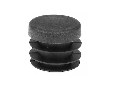 Пятка круглая для трубы D=20, черный