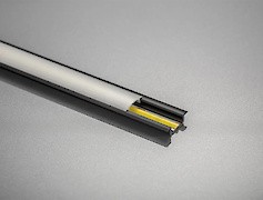 Алюмінієвий профіль під LED стрічку, GLAX GTV L = 3мм, чорний