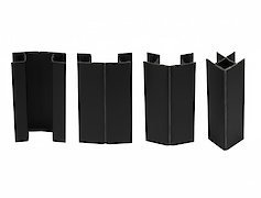 Куточок регулюємий Scilm для пластикового цоколя H=100 мм чорний пластиковый