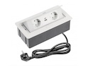 Меблева розетка SOFT, 2хSHUKO, USB A+С, кабель 1.5 м, білий