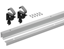 Комплект профілів для системи складаних (розсувних) дверей Hettich WingLine L (ходовий + направляючий профіль) з отворами, 1200 мм, срібляста