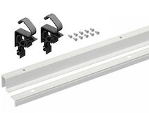 Комплект профілів для системи складаних (розсувних) дверей Hettich WingLine L (ходовий + направляючий профіль) з отворами, 1200 мм, біла