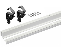 Комплект профілів для системи складаних (розсувних) дверей Hettich WingLine L (ходовий + направляючий профіль) з отворами, 1200 мм, біла