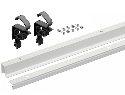 Комплект профілів для системи складаних (розсувних) дверей Hettich WingLine L (ходовий + направляючий профіль) з отворами, 1200 мм, білий