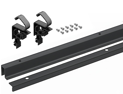 Комплект профілів для системи складаних (розсувних) дверей Hettich WingLine L (ходовий + направляючий профіль) з отворами, 1200 мм, антрацит
