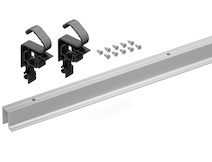 Комплект профілів для системи складаних (розсувних) дверей Hettich WingLine L (ходовий  профіль) з отворами, 1200 мм, срібляста