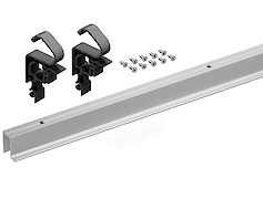 Комплект профилей для системы складных (раздвижных) дверей Hettich WingLine L (ходовой профиль) с отверстиями, 1200 мм, серебристая