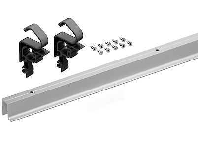 Комплект профілів для системи складаних (розсувних) дверей Hettich WingLine L ходовий  профіль з отворами, 1200 мм, сріблястий, анодований
