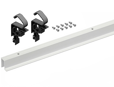 Комплект профілів для системи складаних (розсувних) дверей Hettich WingLine L ходовий  профіль з отворами, 1200 мм, білий