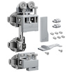 Комплект фурнітури для системи складних (розсувних) дверей Hettich WingLine L з нижньою направляючою, ліва, 25 кг, без функції самозакривання, сірий