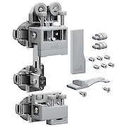 Комплект фурнітури для системи складних (розсувних) дверей Hettich WingLine L з нижньою направляючою, ліва, 25 кг, без функції самозакривання, сірий