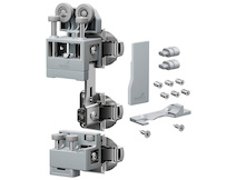 Комплект фурнітури для системи складних (розсувних) дверей Hettich WingLine L з нижньою направляючою, права, 25 кг, без функції самозакривання, сірий