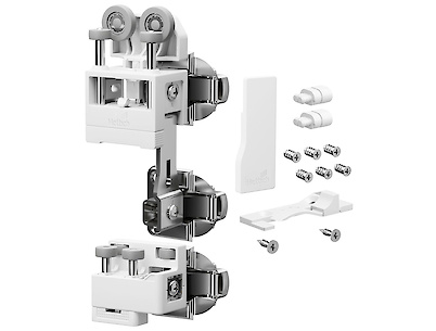 Комплект фурнітури для системи складних (розсувних) дверей Hettich WingLine L з нижньою направляючою, права, 25 кг, з функцією самозакривання, білий