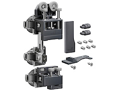 Комплект фурнитуры для системы складных (раздвижных) дверей Hettich WingLine L с нижней направляющей,  левая, 25 кг, без функции самозакрывания, антрацит