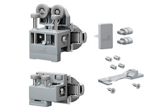 Комплект фурнітури для системи складних (розсувних) дверей Hettich WingLine L "medium" з нижньою направляючою, правий, 12 кг, з функцією самозакривання, сірий