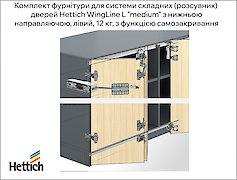 Комплект фурнитуры для системы складных дверей Hettich WingLine L 