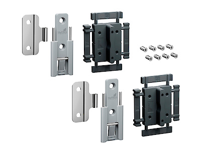 Комплект середніх завіс швидкого монтажу Hettich WingLine L без регулюванням, сірий, 2 шт.