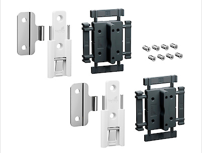 Комплект середніх завіс швидкого монтажу Hettich WingLine L без регулюванням, білий, 2 шт.