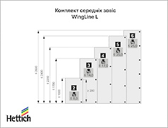 Комплект средних петель быстрого монтажа Hettich WingLine L без регулировкой, белый, 2