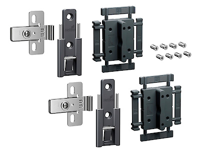 Комплект середніх завіс швидкого монтажу Hettich WingLine L із регулюванням, антрацит, 2 шт.