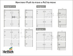 Комплект для системи (розсувних) дверей Push to move и Pull to move, heavy, WingLine L/S/230, антарцит