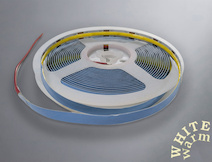Світлодіодна стрічка (неізольована), COB 320L, 12W/м, 8мм, теплий білий (3000 K)