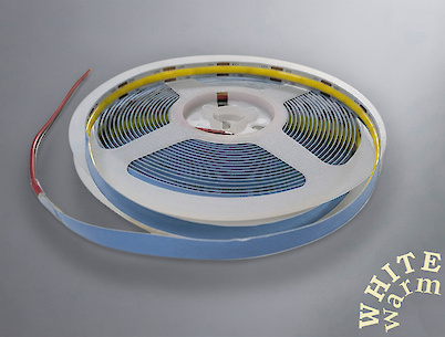 Светодиодная лента (неизолированная), COB 320L ,12W/м, 8мм, теплый белый (3000 K)
