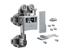 Комплект для системи розсувних дверей Hettich WingLine L light без нижньої напрямної, лівий, 12кг, з функцією самозакривання, сірий