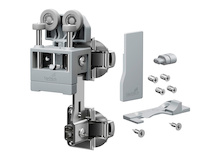 Комплект для системи складних/розсувних дверей Hettich WingLine L light без нижньої напрямної, правий, 12кг, з функцією самозакривання, сірий