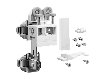 Комплект для системы складных/раздвижных дверей Hettich WingLine L light без нижней направляющей, левый, 12кг, с функцией самозакрывания, белый