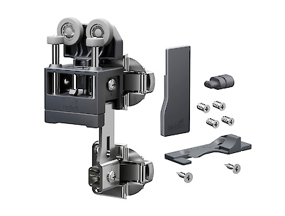 Комплект для системы складных/раздвижных дверей Hettich WingLine L light без нижней направляющей, правый, 12кг, с функцией самозакрывания, антрацит